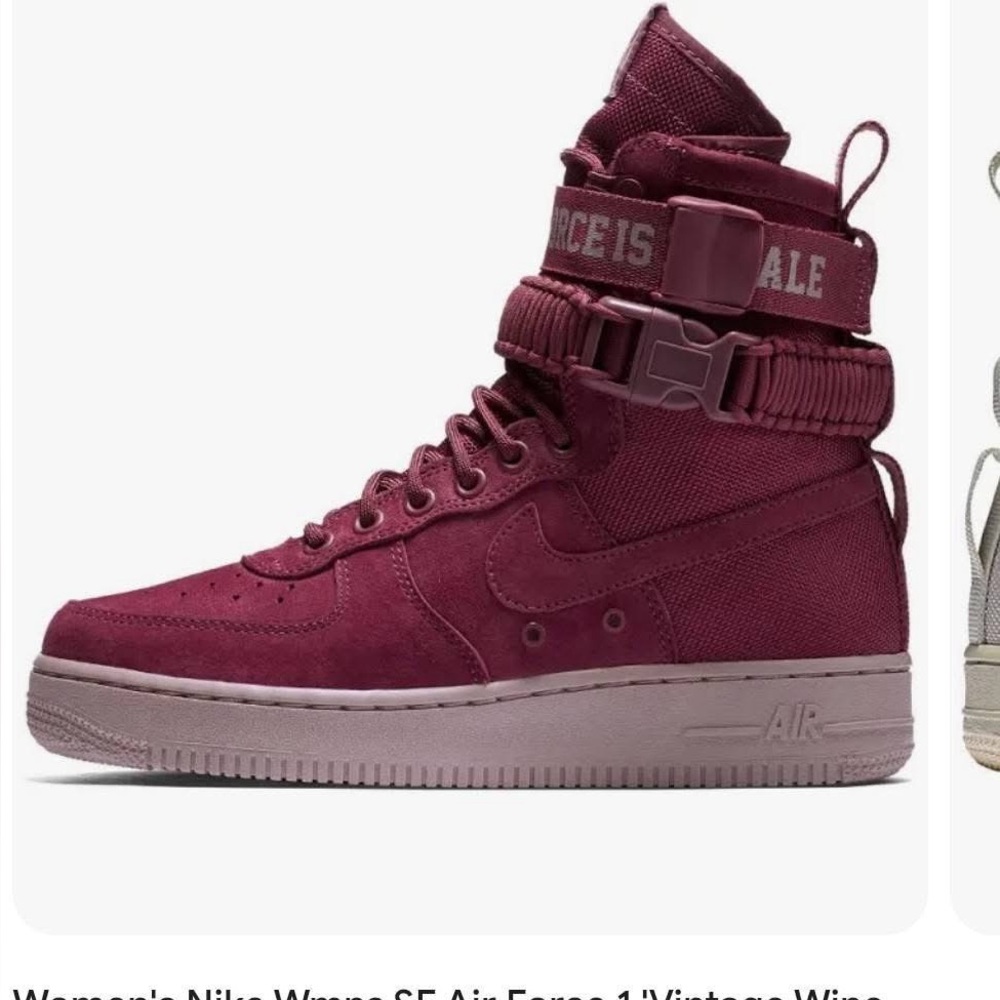 Nike Women's SF Air Force 1 Burgundy Sneakers